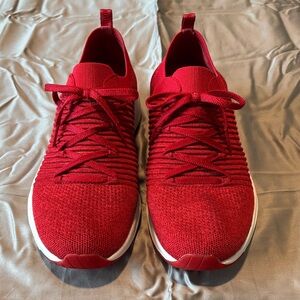 Skechers Women’s All-Cooled Memory Foam Red Knit Athletic Lace-Up Sneakers